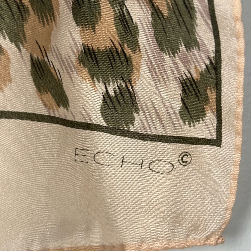 Echo Silk Scarf with Leopard Pattern Vintage - image 1